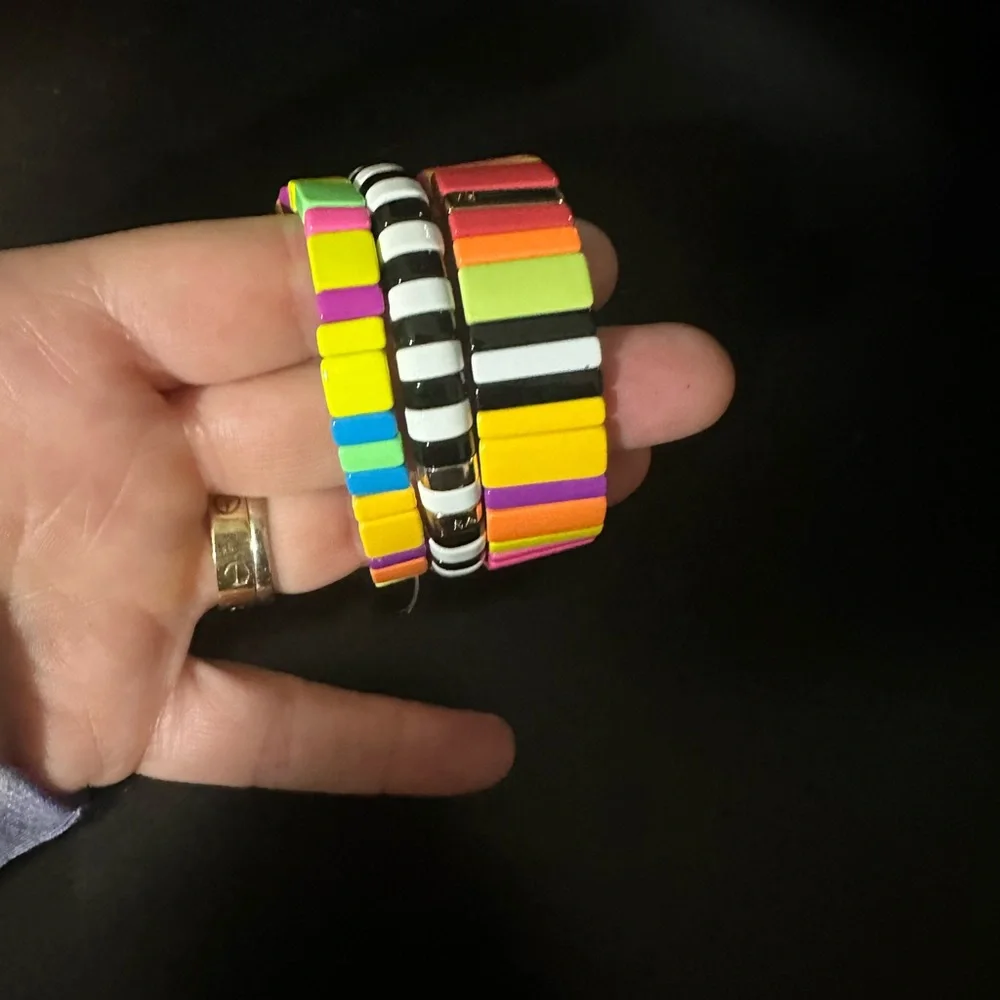 Colorful Tile Stretch Bracelets - Picture 2 of 2